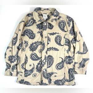 ASSEMBLY Boys Fleece Shirt Jacket Size M (8) Paisley Print Cozy Layering